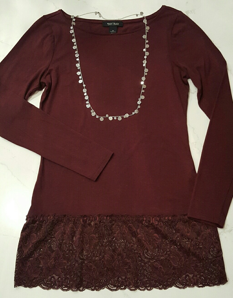 White House Black Market Burgundy Tunic